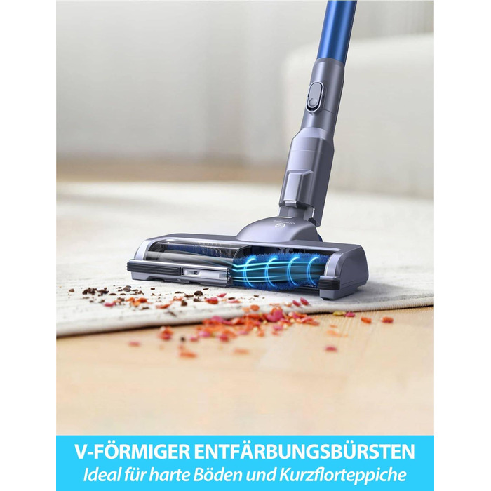 Бездротовий пилосос Greenote 6-в-1 з потужним безщітковим мотором 200W та LED-підсвічуванням, до 30 хвилин роботи, 23000PA