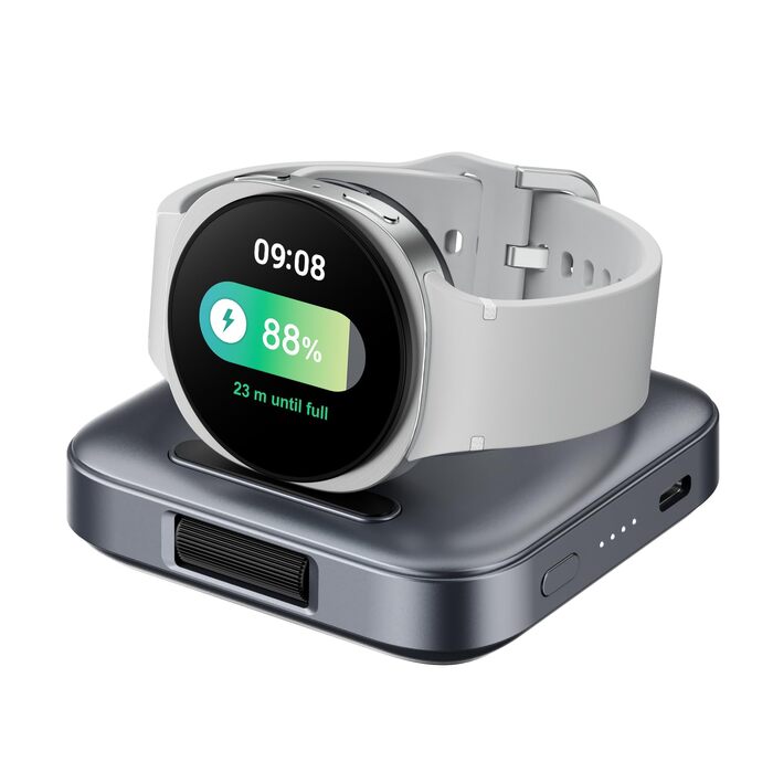 Індукційна зарядна станція для Samsung Galaxy Watch 8, колір тех-сірий (не підходить для Watch Ultra 2/9)