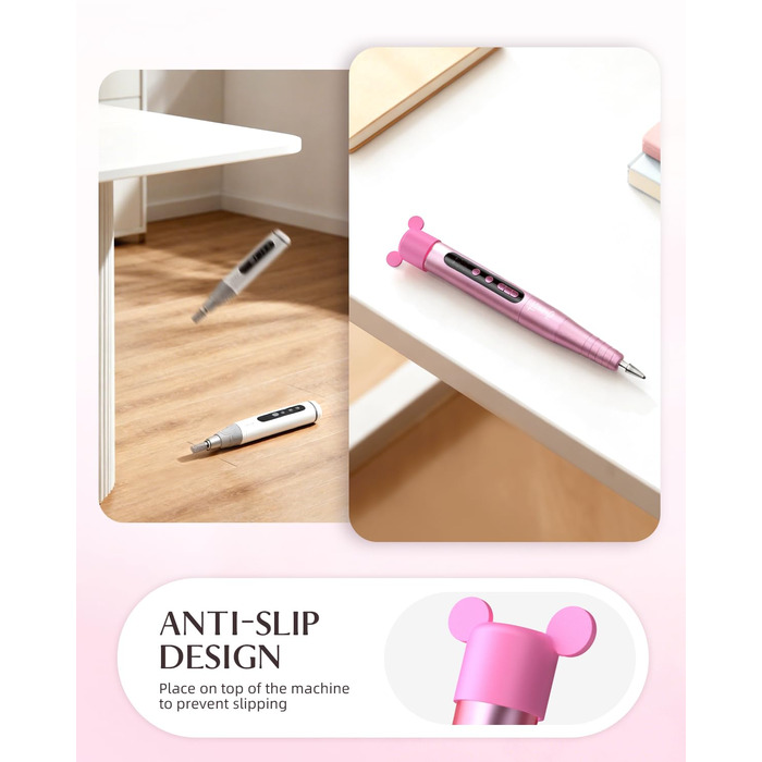 Електрична фрезерна машинка JOREST 13-в-1 бездротова, 35 000 об/хв, 6 режимів - набір для манікюру для гелевих та акрилових нігтів, догляд за нігтями для початківців, рожевий колір