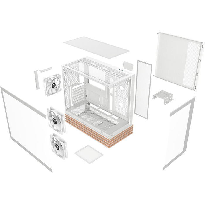 Корпус ПК Thermaltake View 270 Plus WS Snow White з ARGB підсвічуванням, USB-C, підтримка 360mm радіатора