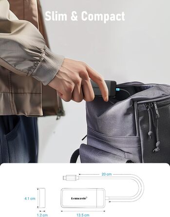 Lemorele Док-станція USB C з хабом Dual HDMI, 2025 Upgrade, 2*HDMI, 3 USB 3.0/2.0, PD 100W, сумісна з Windows, MacBook, Dell, HP, Surface