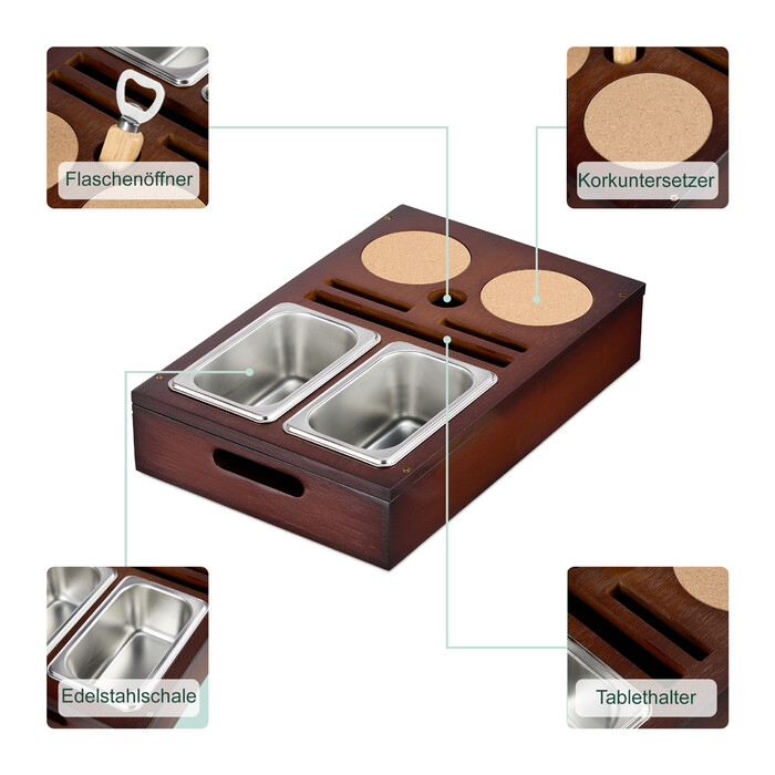 Relaxdays Couchbar with Snack Bowls