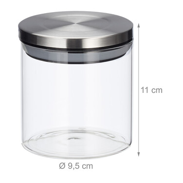 Relaxdays Storage Jars, Set of 3, each 380 ml