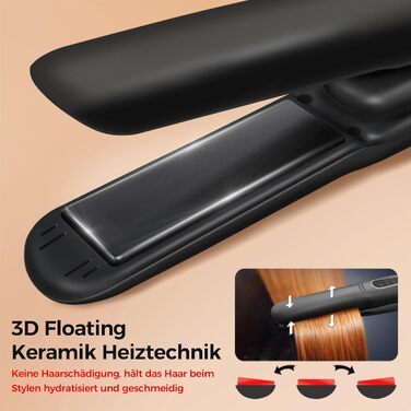 SUNMAY Voga: Бездротове праска для волосся 2-в-1 (праска та плойка), USB, 5000mAh, чорний