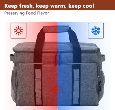 Термосумка 35L для пікніка та обідів: ізольована, водонепроникна, для кемпінгу, пляжу та BBQ