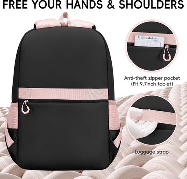 Шкільний рюкзак для дівчинки 3 в 1: рюкзак, ланч-бокс, пенал. Kawaii дизайн, 3-7 клас, антикрадійний, 24L (рожево-чорний)