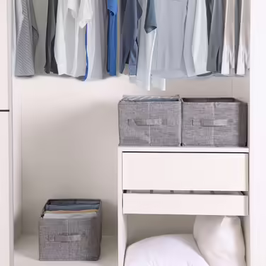 4 Piece Closet Clothes Organizer with Support Board, Foldable Jeans Organizer for Drawers, Washable Compartments, Closet Organizer and Storage Baskets for Jeans, 5 + 7 Grids, Grey (4 x 5 Compartments)