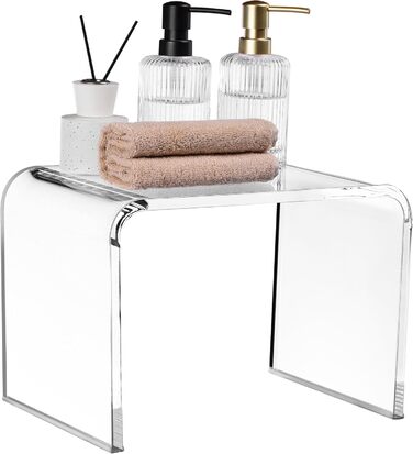 Navaris Acrylic Shower Stool modern - Bathroom stool for the shower - Ideal as a shower chair, bathroom stool, bathroom seat - Stool for shower - Seat stool bathroom - Chair Transparent