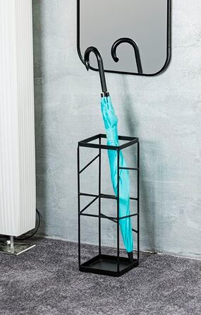 Підставка для парасольки HAKU Möbel, чорна, металева, 17x49x17 см, сучасний стиль