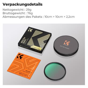 Фільтр 62мм 2-в-1 K&F Concept: Поляризаційний та Black Mist, скло Nano-Xcel