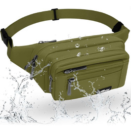 Гірчатка на пояс для жінок та чоловіків, водовідштовхуюча, з тримачем для пляшки, універсальна, для піших прогулянок, прогулянок з собакою, активного відпочинку (зелена)