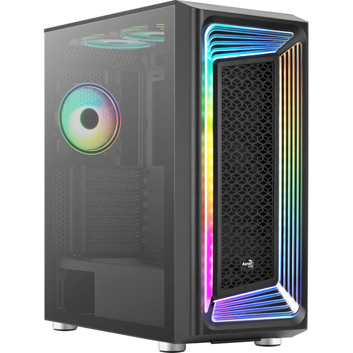 Корпус ПК Aerocool Micro ATX INTERSTELLAR з 3 RGB вентиляторами та сітчастою передньою панеллю (Чорний)