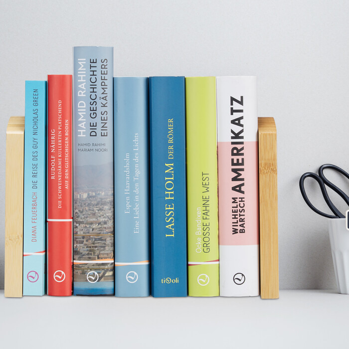 Relaxdays Bamboo Bookends - Set of 2