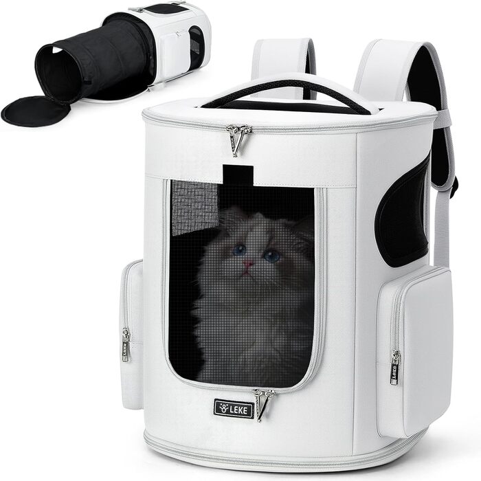 Розширюваний рюкзак для кота та собаки, переноска для тварин до 8 кг, сірий