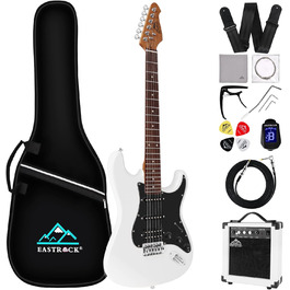 Електрогітара Eastrock E Gitarre Set 39 дюймів з аксесуарами (біла)