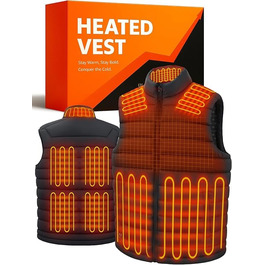 Електрична гріюча жилетка для чоловіків та жінок, 16000mAh, 3 режими нагріву, для катання на лижах та активного відпочинку, пральна, L-XL