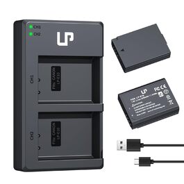 Комплект акумуляторів LP-E10 (2 шт) та подвійний зарядний пристрій 1600mAh для Canon EOS Rebel T7, T6, T5, T3, T100, 4000D, 3000D, 2000D, 1500D, 1300D
