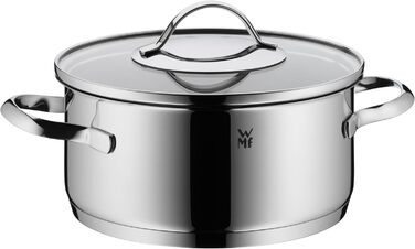 Набір каструль WMF Aparto 5-ти частинний з кришкою з термостійкого скла, Cromargan нержавіюча сталь, індукційне дно, підходить для всіх типів плит, без маркування, придатний для миття в посудомийній машині