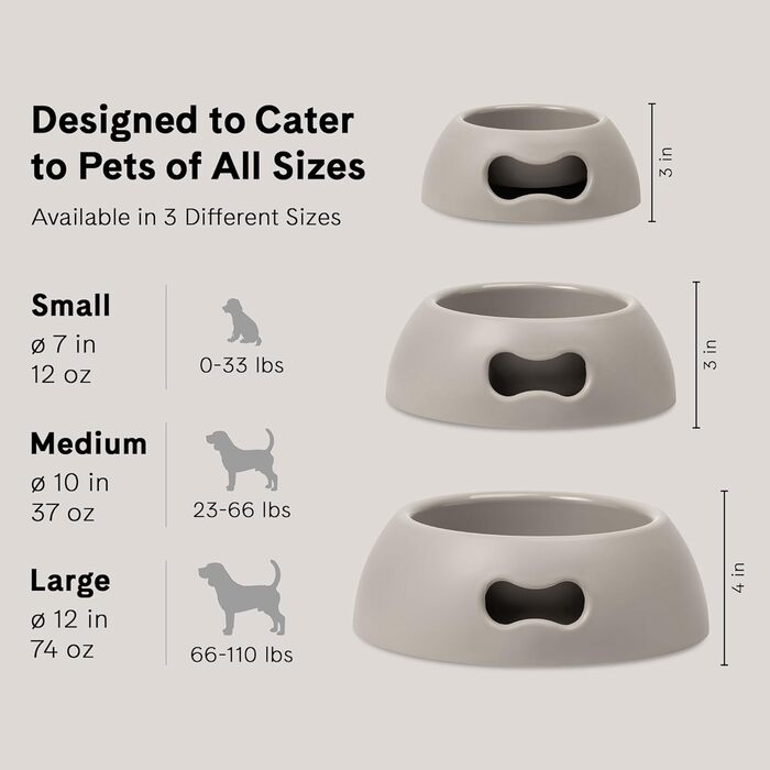 Миска для собак UNITED PETS Pappy, екологічна, зроблена в Італії, 1100 мл, сірий колір, M