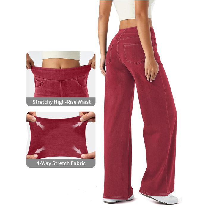 Джинси жіночі LaiEr широкі, з високою талією, прямі, вільні, з ефектом потертості та градієнтом 