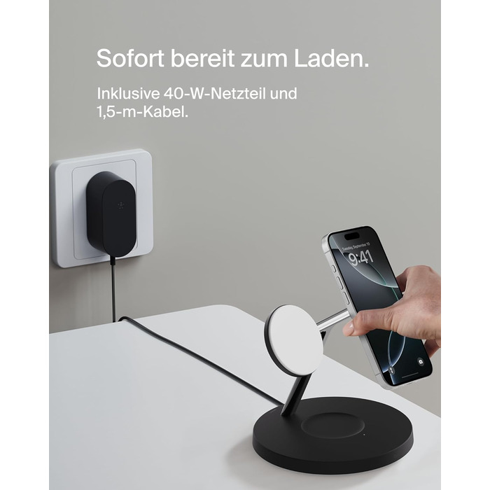 Belkin MagSafe 3-в-1 Бездротова Зарядка 15W для iPhone, Apple Watch та AirPods (Чорний)