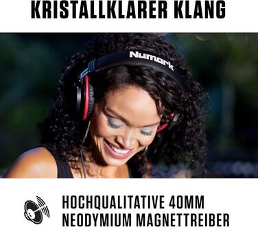 Numark DJ Pro Paket Platinum FX: DJ контролер з 4-дековим управлінням, аудіоінтерфейсом, дисплеями Jogwheel та ефект-педами, HF175 навушники (40 мм драйвер)