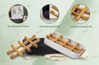 Набір для миття рук: мильниця з бамбука та кукурудзяного крохмалю + 2 мішечки для мила