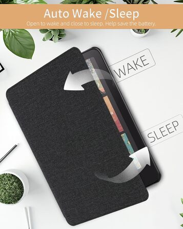 Чохол для Kindle Paperwhite 7 (2024) та Kindle Colorsoft Signature Edition - тонкий захисний чохол з авто-вимиканням/ввімкненням, чорний