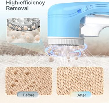 Електричний видальник ворсу для одягу та килимів, USB, 3 леза