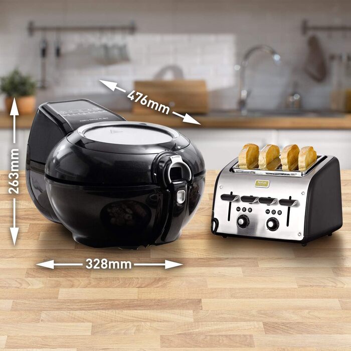 Аерофритюрниця Tefal ActiFry Genius XL 2в1, 1,7 кг, 9 програм, для 8 осіб, з мішалкою, без олії, чорна