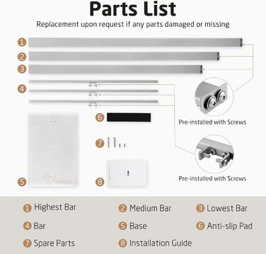 Підставка для рушників KES, вільна стоянка, 3 стійки, нержавіюча сталь SUS304, з мармуровою основою, BTH217S3-2