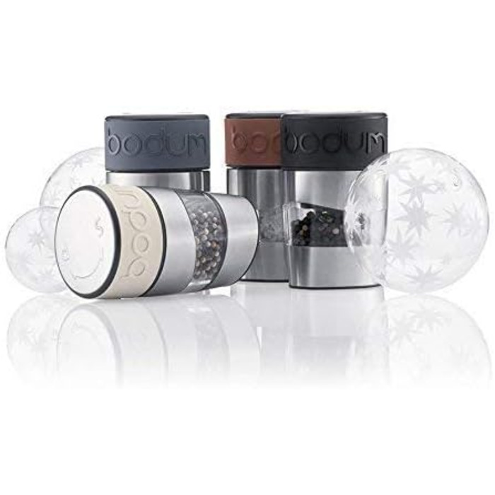 Bodum TWIN млин для солі та перцю, керамічний механізм, силіконова ручка, 12 см, чорний