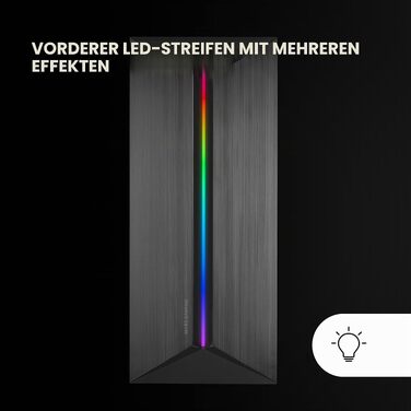 Ігровий корпус Mars Gaming MC-Blaze ATX Mid-Tower, RGB підсвітка, 80мм FRGB вентилятор, бічне вікно, чорний