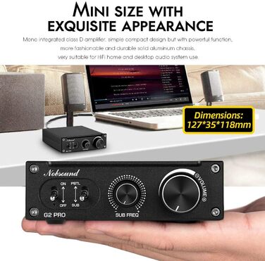 Nobsound G2 PRO 300W Міні HiFi Сабвуферний/Повнодіапазонний Моно Аудіо Підсилювач