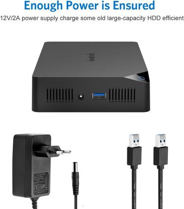 Корпус для жорсткого диска Inateck 3.5 USB 3.0: зовнішній корпус HDD/SSD з підтримкою UASP та живленням 12V/2A (до 20TB)