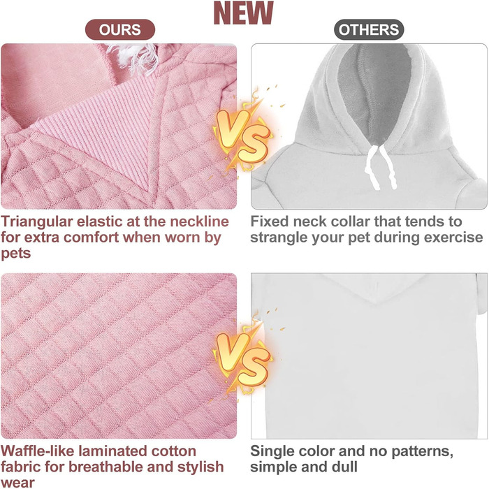 BEAUTYZOO Dog Hoodie for Small, Medium and Large Dogs, Winter, Autumn, Warm Dog Clothes for Puppies, S, M, Dogs, Girls, Boys, Dog Sweater, Shirt, Hoodies with Pocket, (XXS (Back: 8