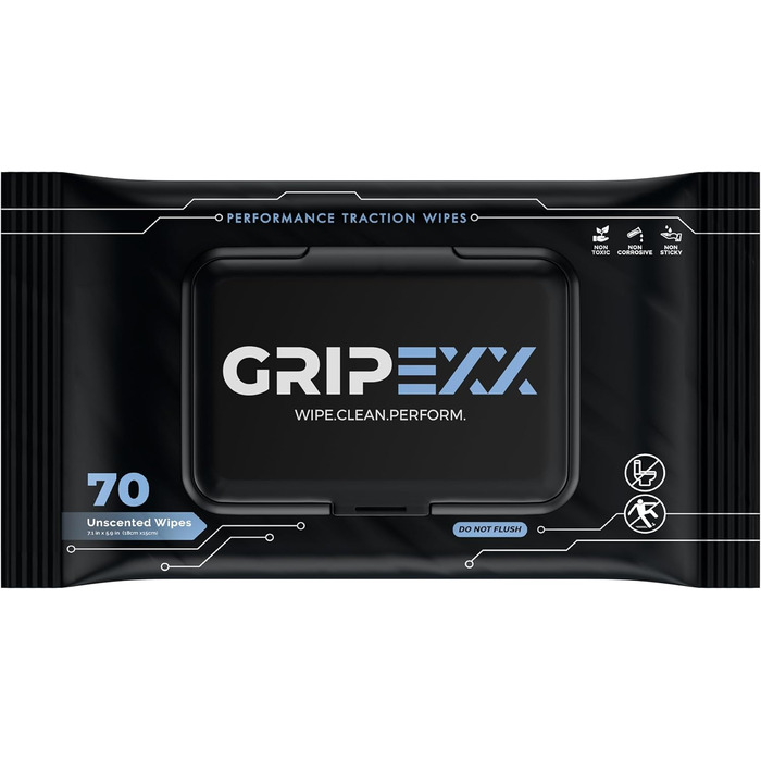 GRIPEXX Shoe Cleaner Wipes, 70 Shoe Wipes, Removes Dirt, Grime & Provides Traction, 2-in-1 Multipurpose Sneaker Wipes for Basketball Shoe Grip & Sneakerheads