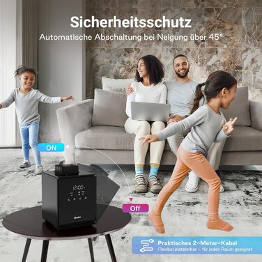 Зволожувач повітря для спальні та вітальні з верхнім заповненням, 3L, нержавіюча сталь, теплий туман, знищує 99,97% бактерій, з режимом сну, білий (чорний)