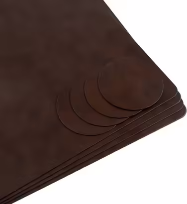 Washable Table Placemats - Set of 4 – Sustainable, Stable & Non-Slip – High-Quality Recycled Leather, Made in Germany (Dark Brown)