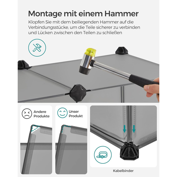 Клітка для тварин SONGMICS Freigehege з піддоном, 143 x 73 x 46 см, білий/сірий, для кроликів, хом'яків, їжаків, LPC02W