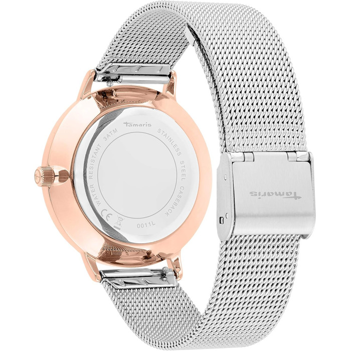 Годинник Tamaris для жінок з металевим браслетом сітка та серцем (двоколірний рожеве золото/серце)