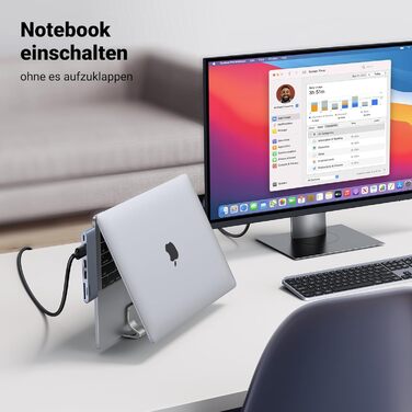 Підставка для ноутбука UGREEN вертикальна, алюміній, 3 слоти, для MacBook Pro/Air, iPad, Huawei, Surface, Dell, HP - срібна