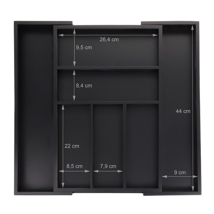 Relaxdays Extendable Bamboo Cutlery Box