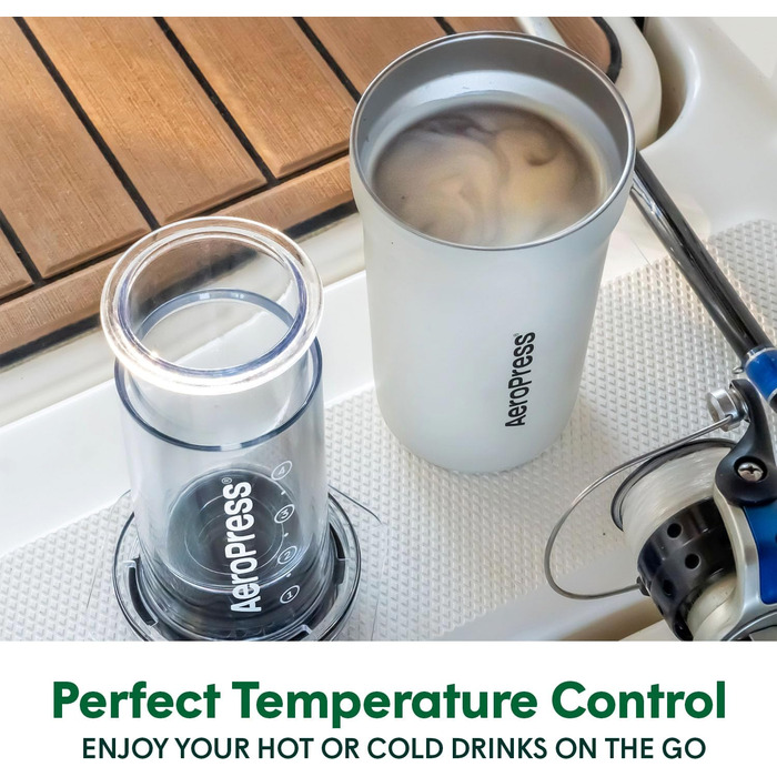 AeroPress Go Plus – портативна кавоварка 3-в-1 для подорожей і кемпінгу, френч-прес, пуровер, еспресо, насичена кава без гіркоти, набір для приготування кави