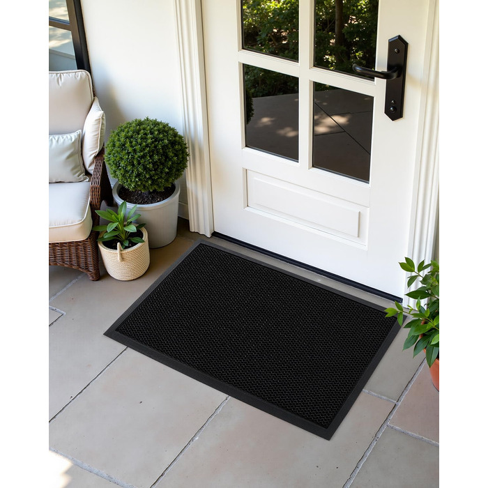 Килимок для дому та вулиці COLOR&GEOMETRY 43x76 см, сірий, антиковзаючий, легко миється