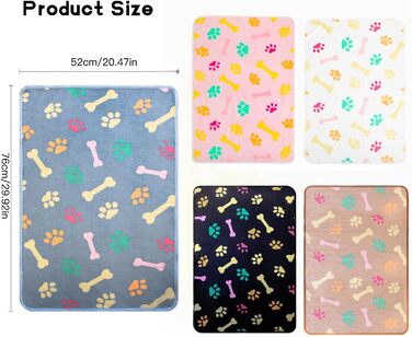 М'яка ковдра для кота та собаки, 5 шт., 76 x 52 см (Чорний+Блакитний+Коричневий+Рожевий+Білий)