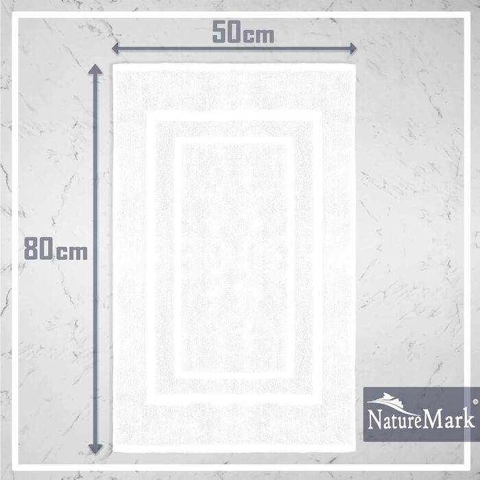Набір махрових килимків для ванної кімнати NatureMark, 100% бавовна, 50 x 80 см, білий (2 шт.)