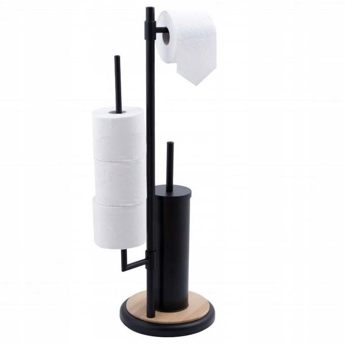 Набір для туалету Yoka Home: тримач для туалетного паперу та йоржик, чорний, стиль лофт