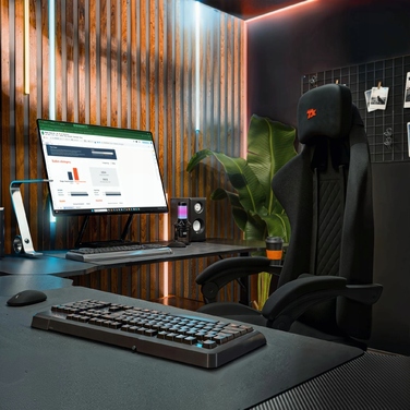 Ігровий стіл Trex E-Sports Stratos, чорний, 140x60 см