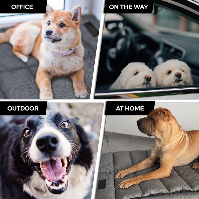 Portable Outdoor & Indoor Dog Bed/Dog Mat/Dog Blanket 110cm*70cm with Built-in Handle and Strap Chew Protection – Waterproof Dog Blanket for Travel – Large & Medium-Sized Dogs